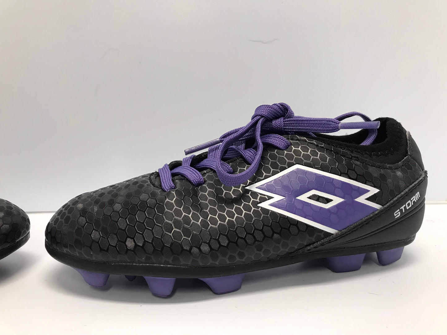 Soccer Shoes Cleats Child Size 12 Lotto Black Purple As New