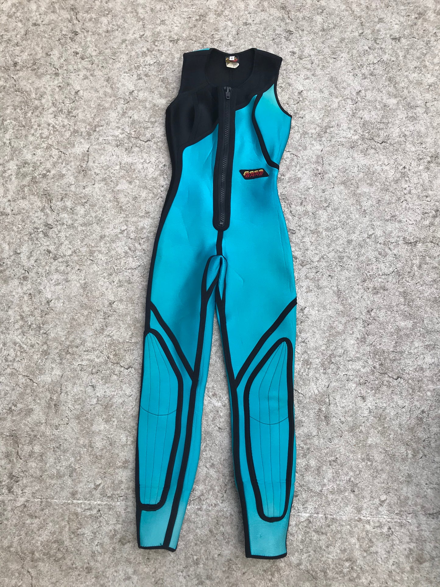 Wetsuit Ladies Size 6 Full John Bare Black Teal 3 mm Surf Ski Small Faded Spot Back