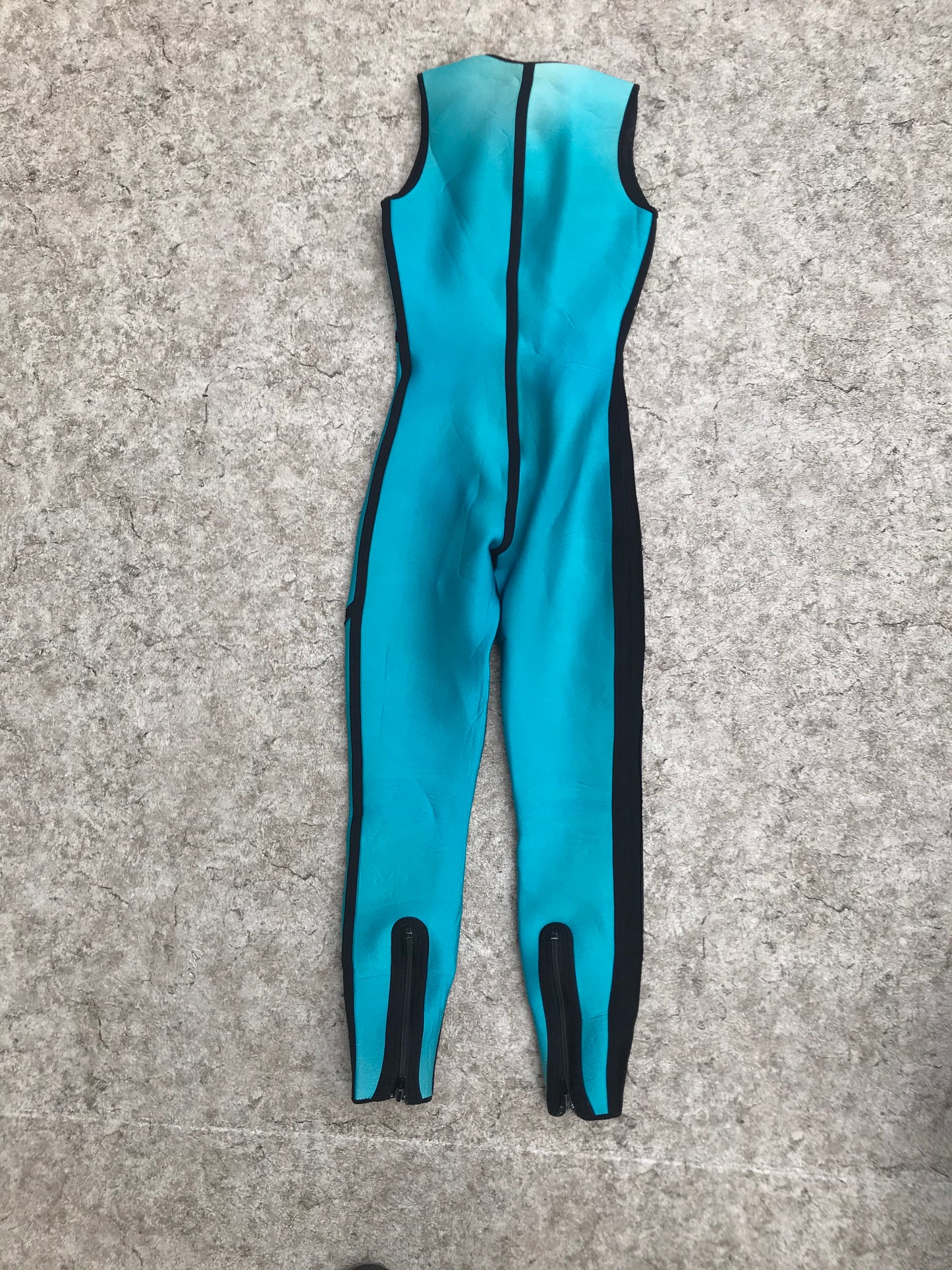 Wetsuit Ladies Size 6 Full John Bare Black Teal 3 mm Surf Ski Small Faded Spot Back