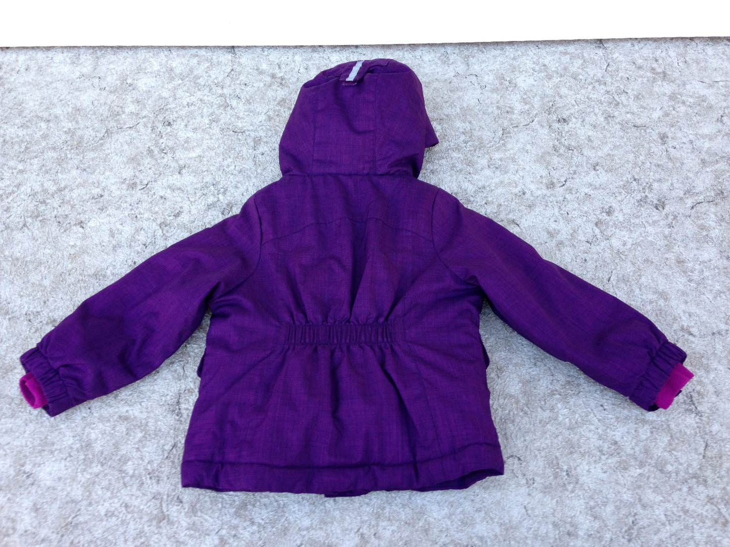 Winter Coat Child Size 3 Cherokee Purple Faux Fur Inside With Snow Belt Adorable