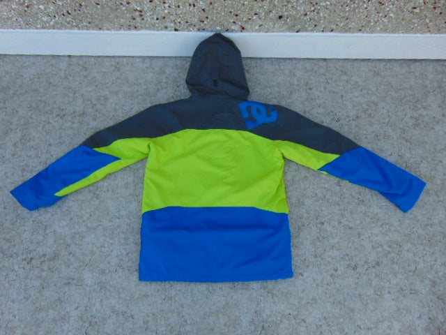 Winter Coat Child Size 16-18 DC Black Lime Blue Snowboarding With Snow Belt Excellent