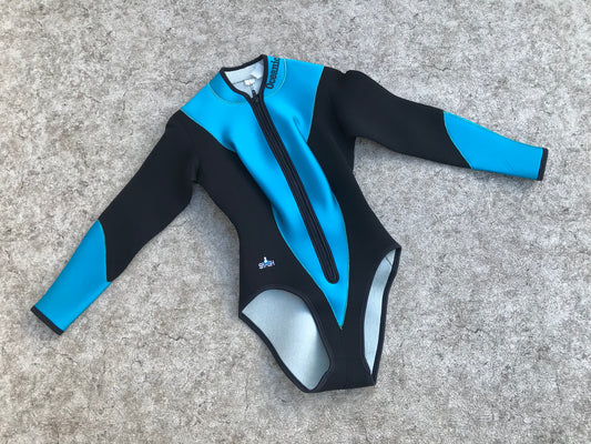 Wetsuit Ladies Size Large Oceanatic 4-5 mm Full Arm Bodysuit Blue Black Excellent