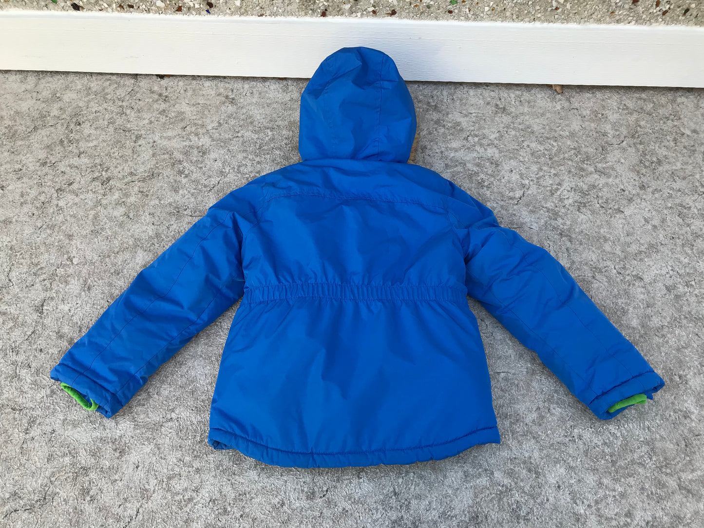 Winter Coat Child Size 8 London Fog Parka Blue Grey Lime Excellent