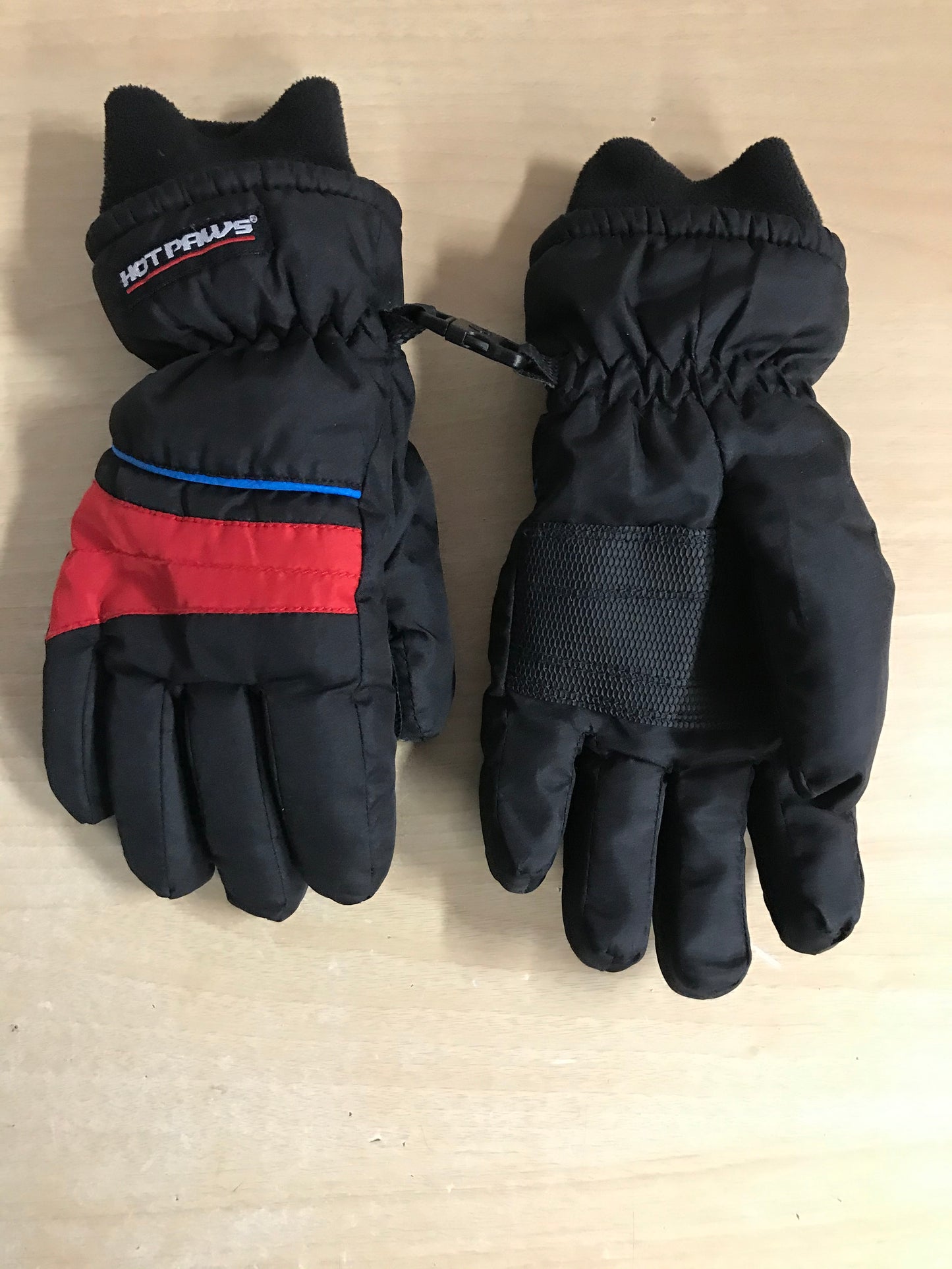 Winter Gloves and MItts Child Size 6-8 Hot Paws Black Red Excellent