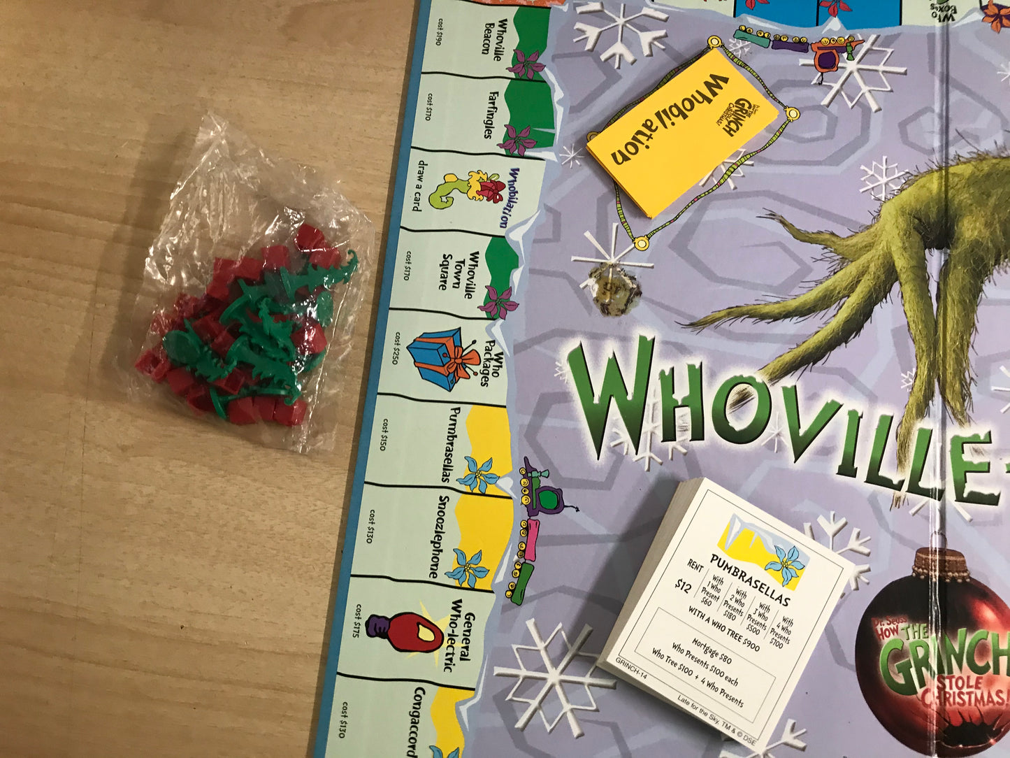 Y Game How The Grinch Stole Christmas Monopoly Style Game Complete Excellent