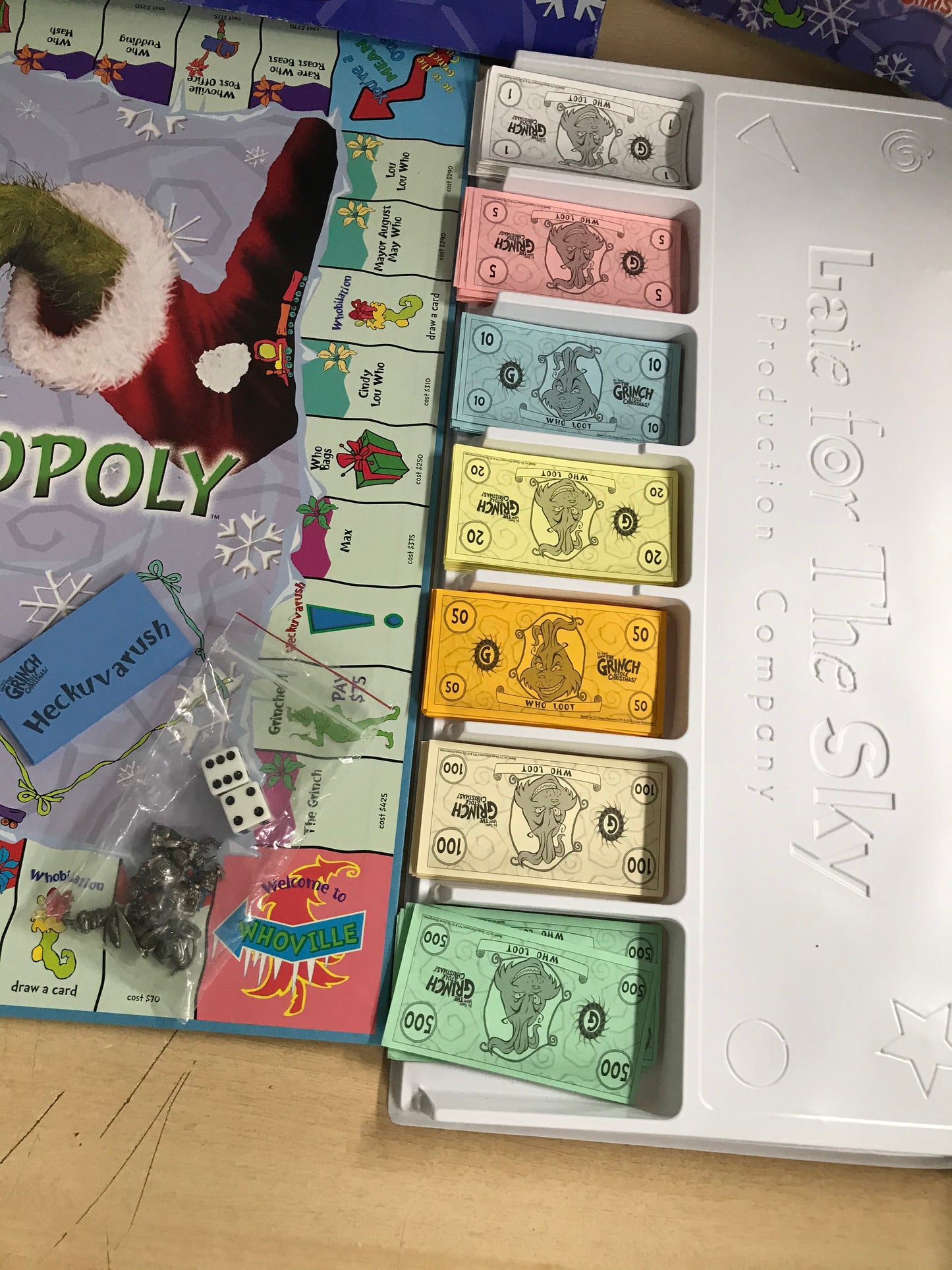 Y Game How The Grinch Stole Christmas Monopoly Style Game Complete Excellent